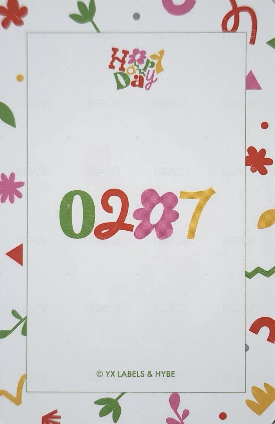 Happy Day  周邊卡 2025~2026 BIRTHDAY KIT卡-6 背面