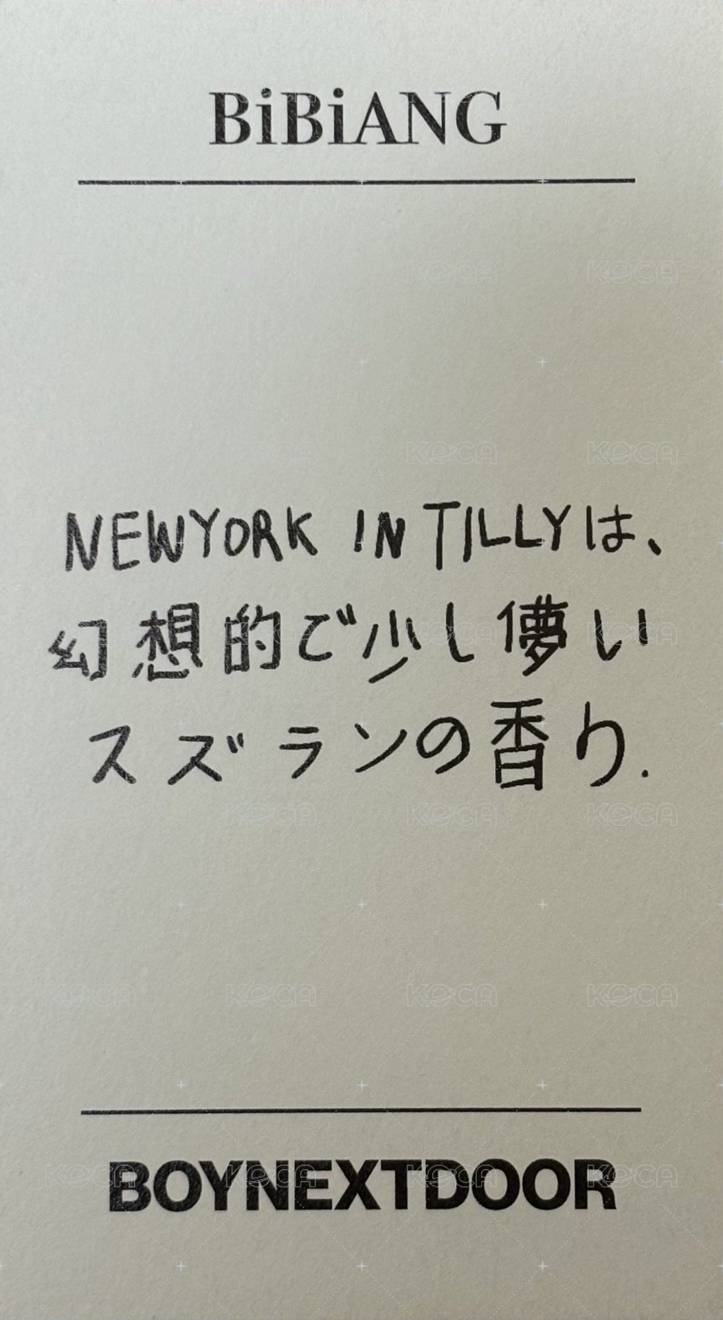 BiBiANG 澀谷快閃 滿額卡  背面