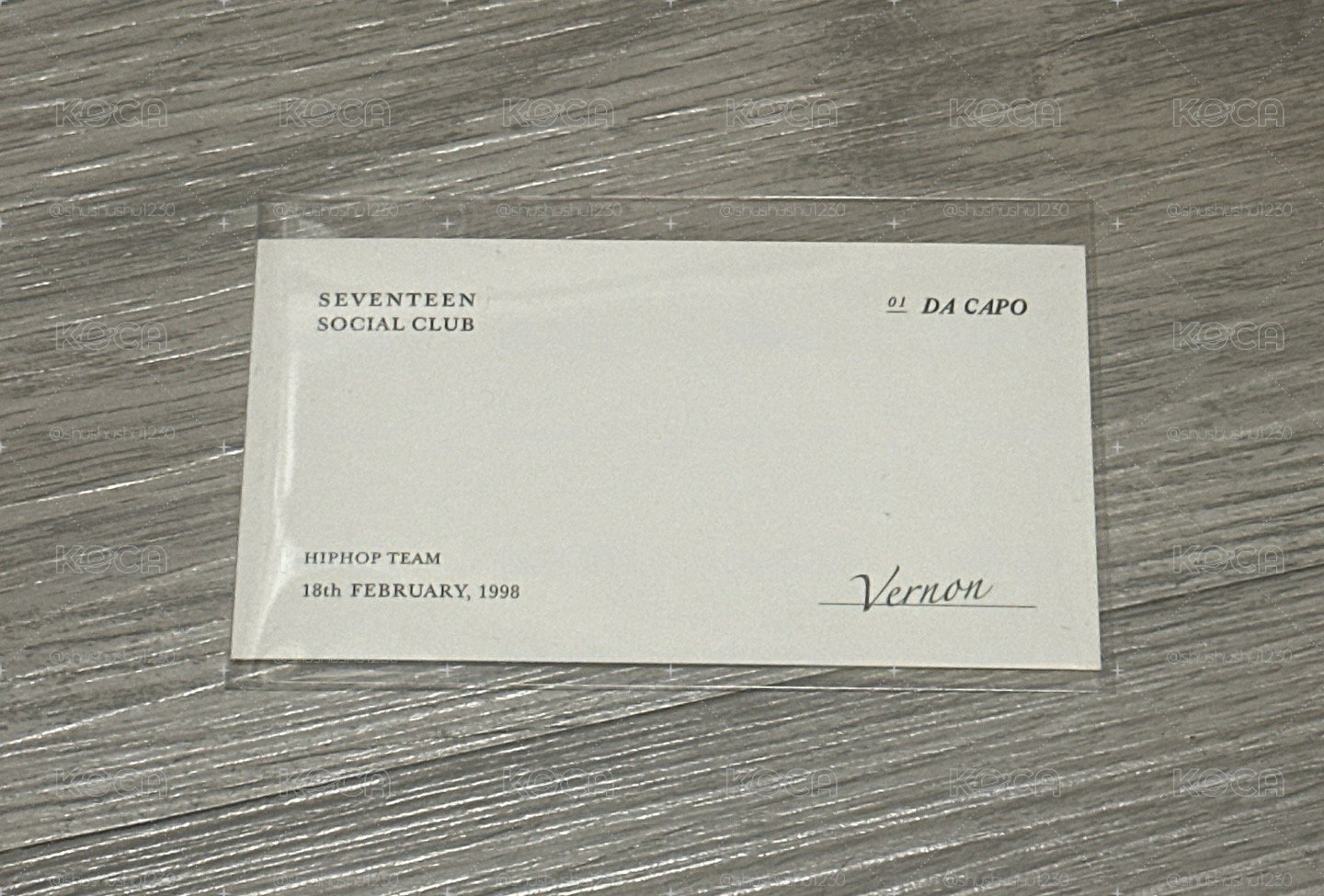 Social Club 姓名小卡 Vernon