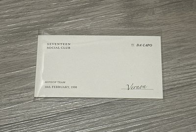 Social Club 姓名小卡 Vernon
