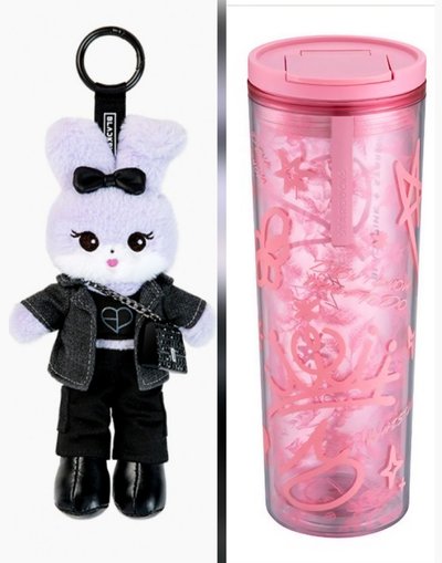Blackpink DEADLINE 長腿娃吊飾：秀長腿娃，妮長腿娃，肉長腿娃，莎長腿娃，加星巴克BP黑或粉隨行杯套組