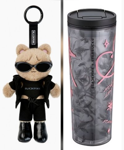 Blackpink DEADLINE 長腿娃吊飾：秀長腿娃，妮長腿娃，肉長腿娃，莎長腿娃，加星巴克BP黑或粉隨行杯套組