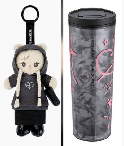 Blackpink DEADLINE 長腿娃吊飾：秀長腿娃，妮長腿娃，肉長腿娃，莎長腿娃，加星巴克BP黑或粉隨行杯套組