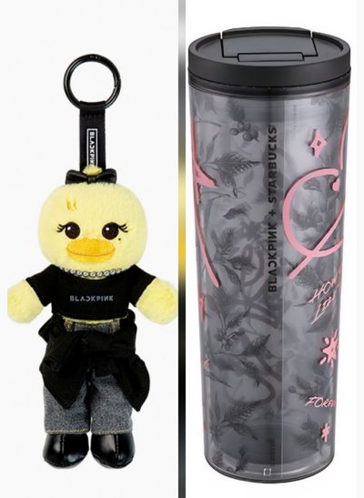 Blackpink DEADLINE 長腿娃吊飾：秀長腿娃，妮長腿娃，肉長腿娃，莎長腿娃，加星巴克BP黑或粉隨行杯套組