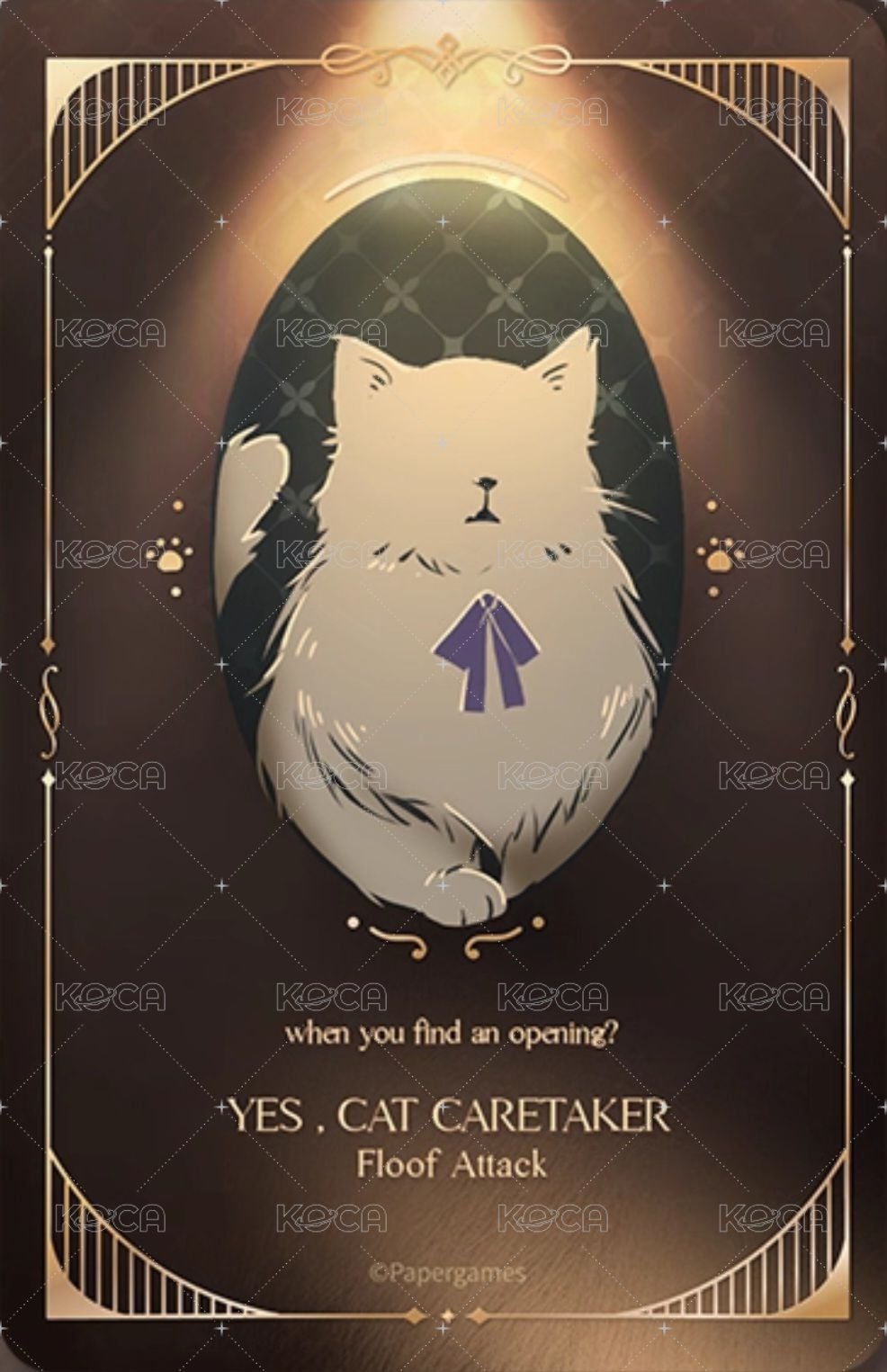 遵命飼養官 陸版 周邊卡  背面