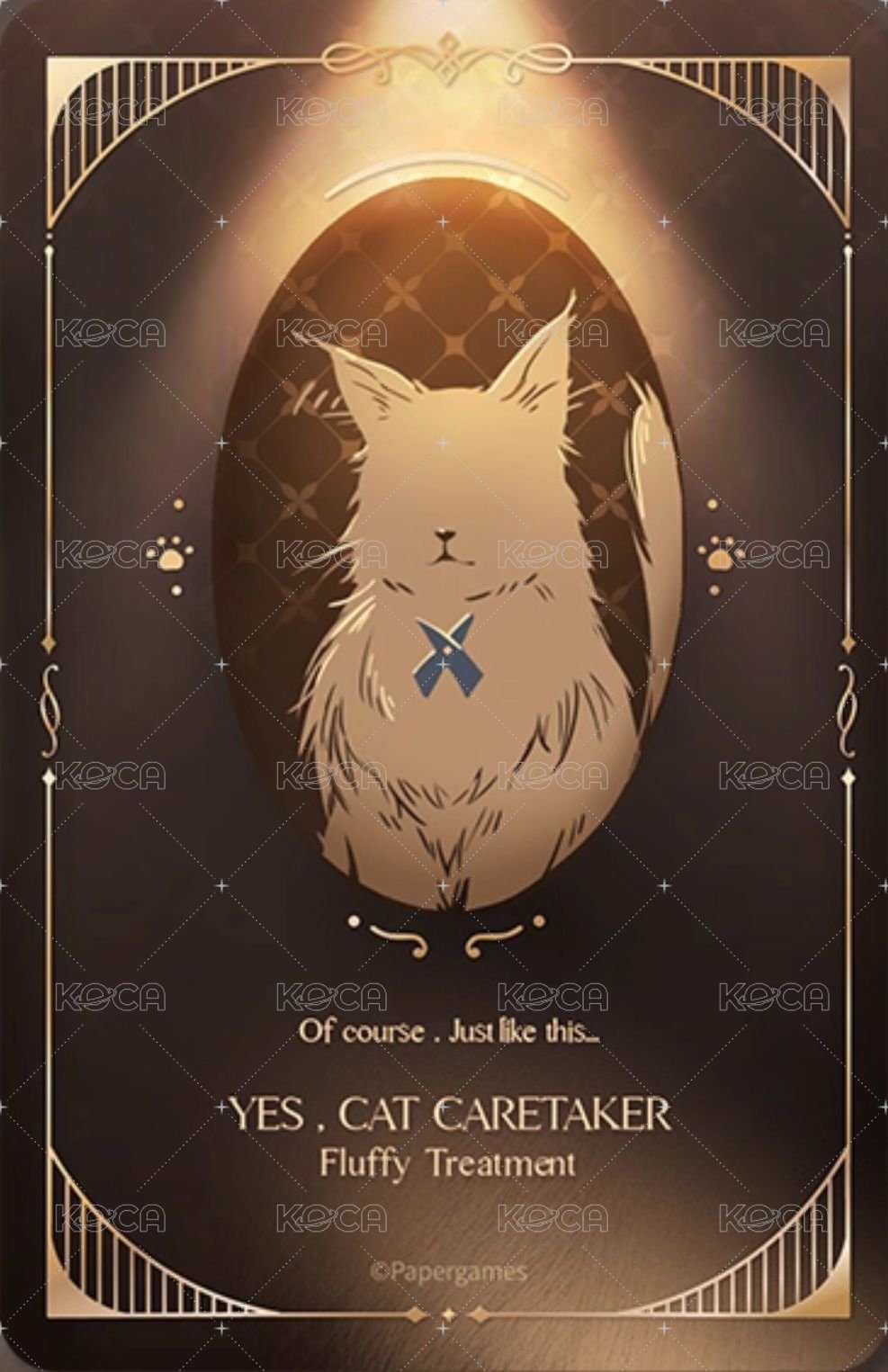 遵命飼養官 陸版 周邊卡  背面