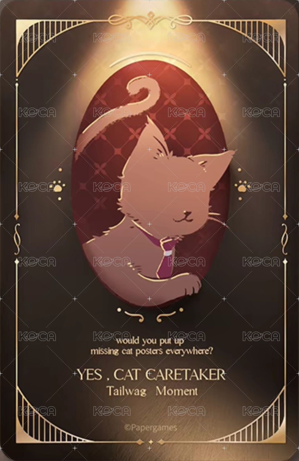 遵命飼養官 陸版 周邊卡  背面