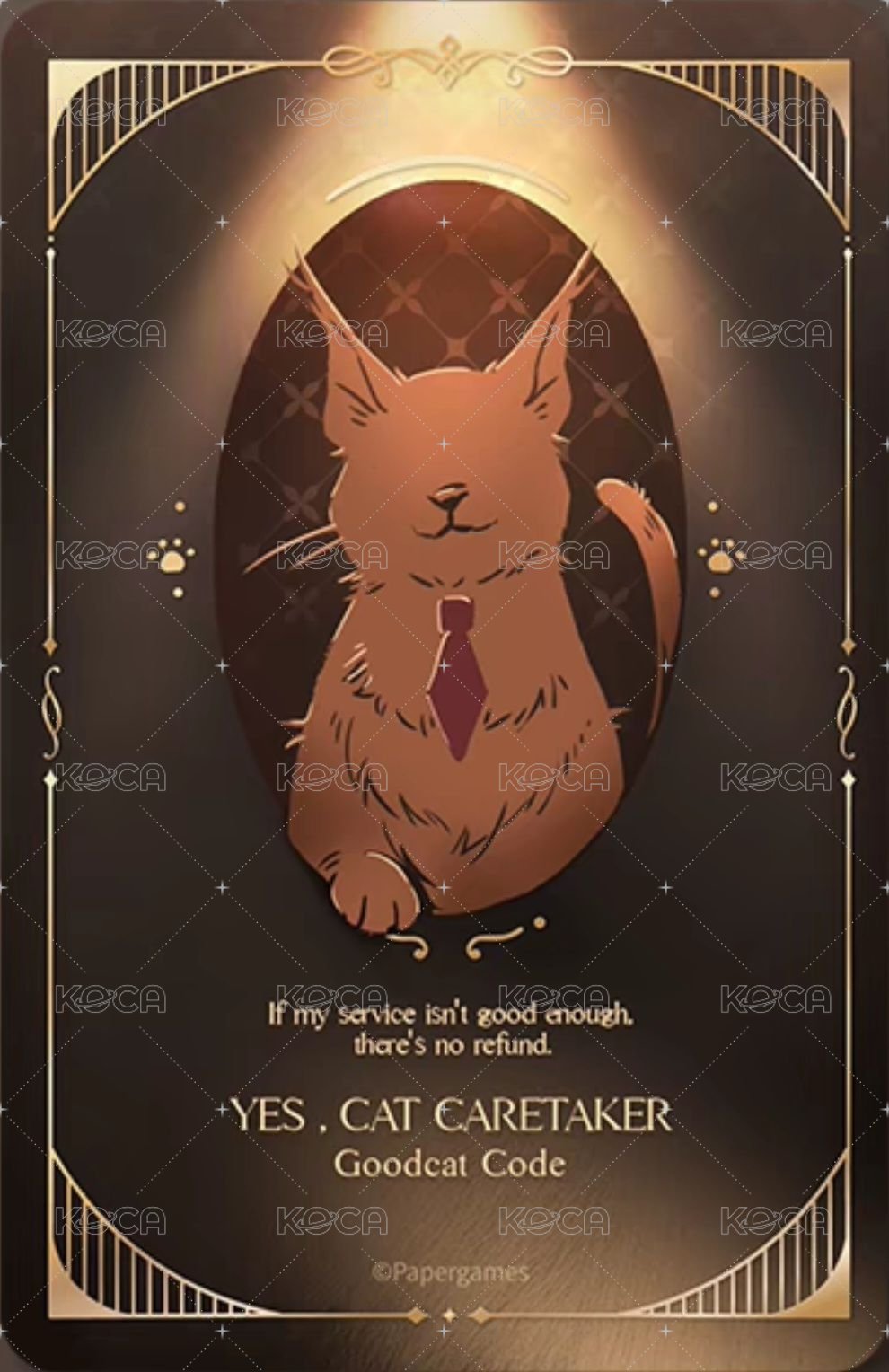 遵命飼養官 陸版 周邊卡  背面