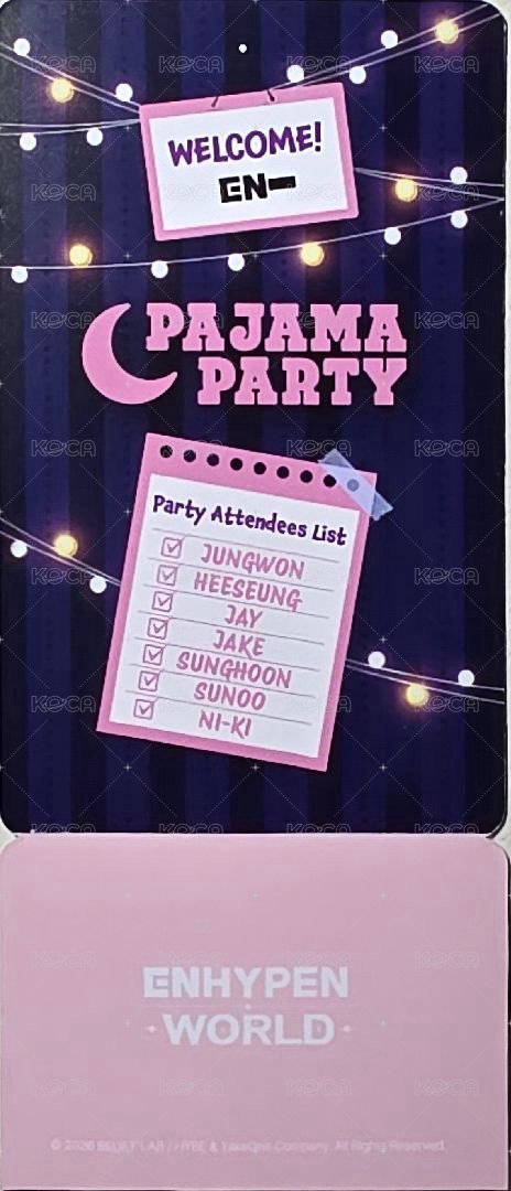 睡衣派對 隨機書籤GIFT&SPECIAL ver. 隨機卡  背面