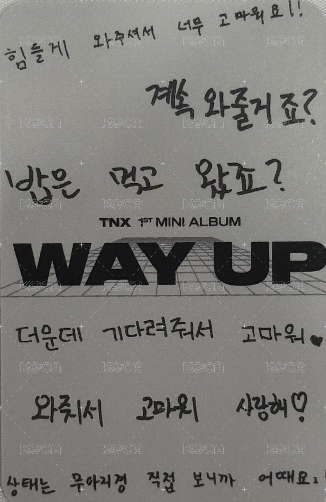 1st MINI ALBUM 【WAY UP】 第三週 打歌卡  背面