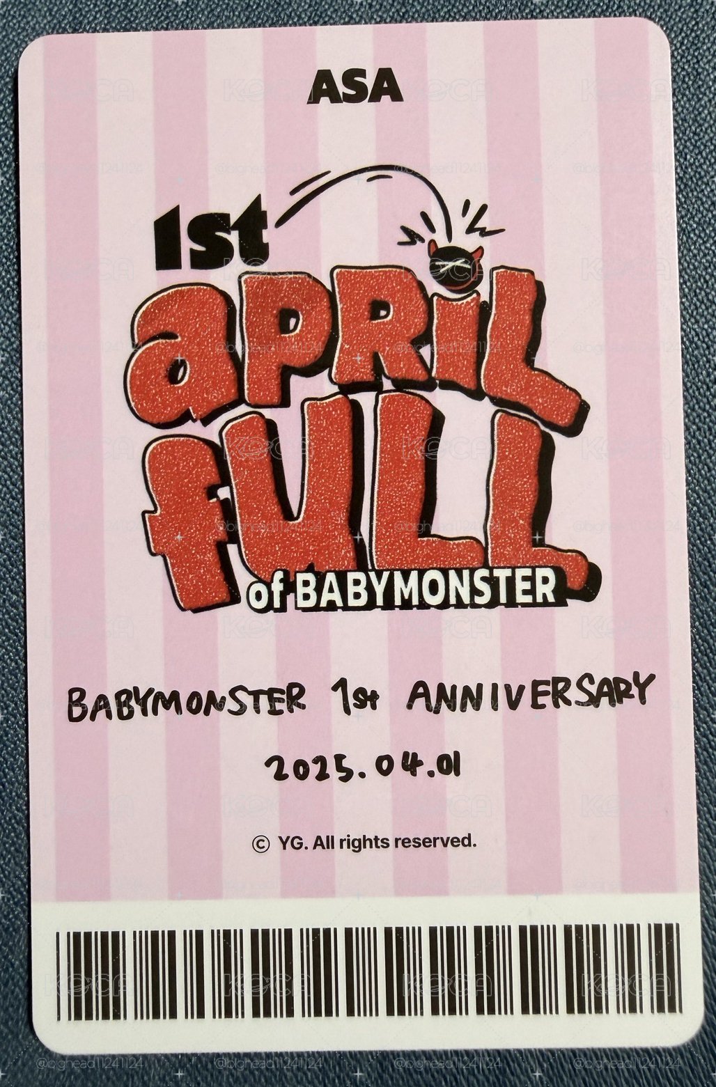 Babymonster 一週年 wvs 周邊線上 滿額卡 Asa 角