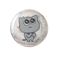 灰貓胸章-害怕發抖