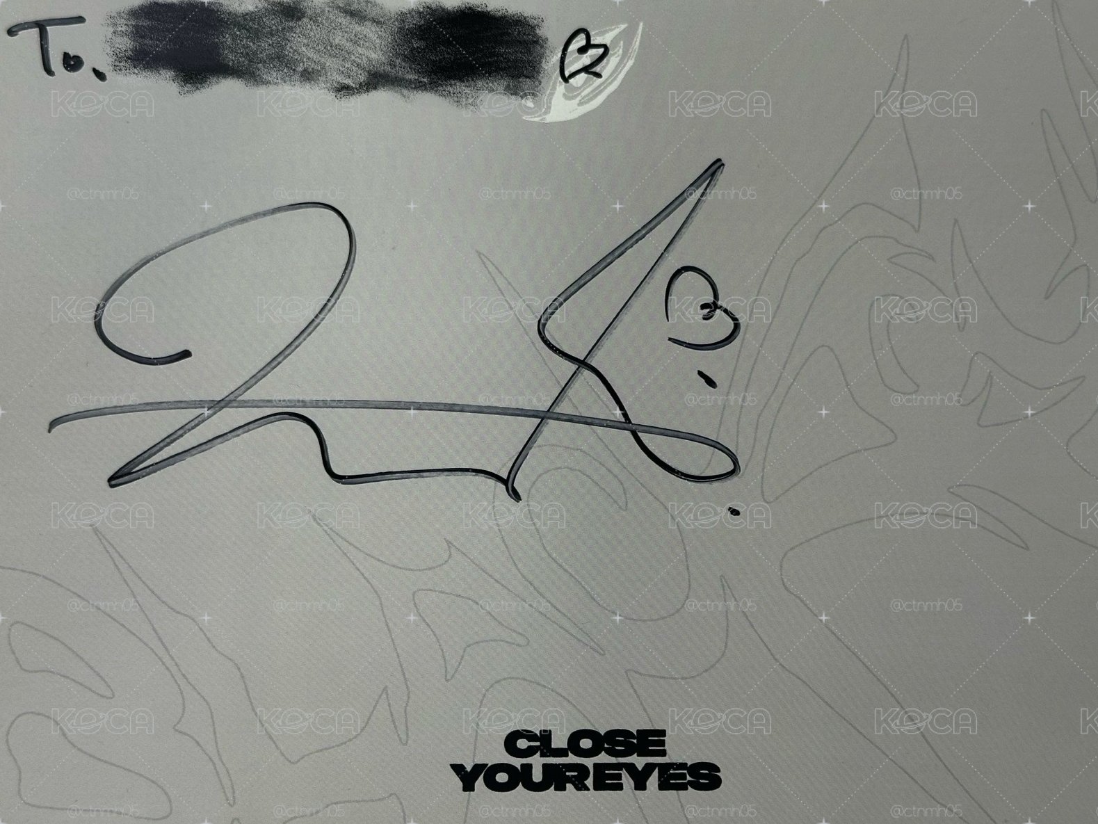 close your eyes 親簽 明信片 撕頁