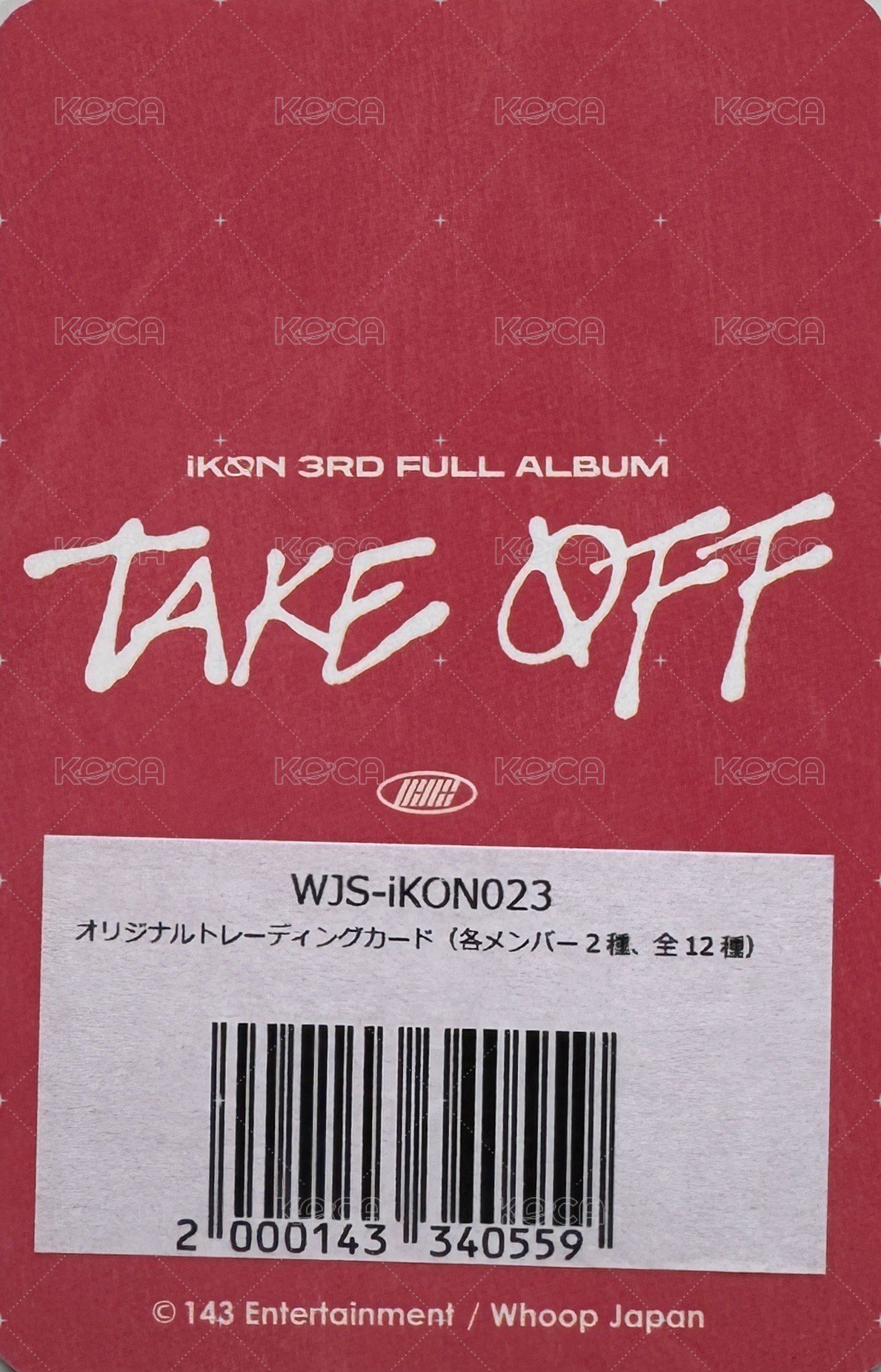 正三 Whoop Japan 特典卡  背面