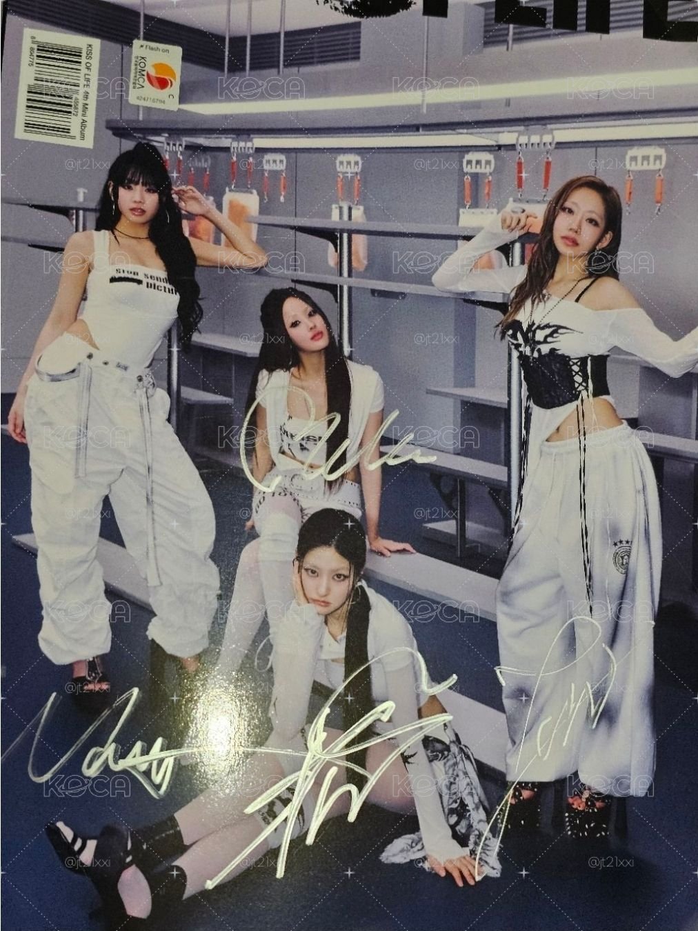 【Mwave 簽專 + 隨機特典卡】KISS OF LIFE 簽名 💋 224 親筆簽名 簽專 💽✍️(全成員簽名)