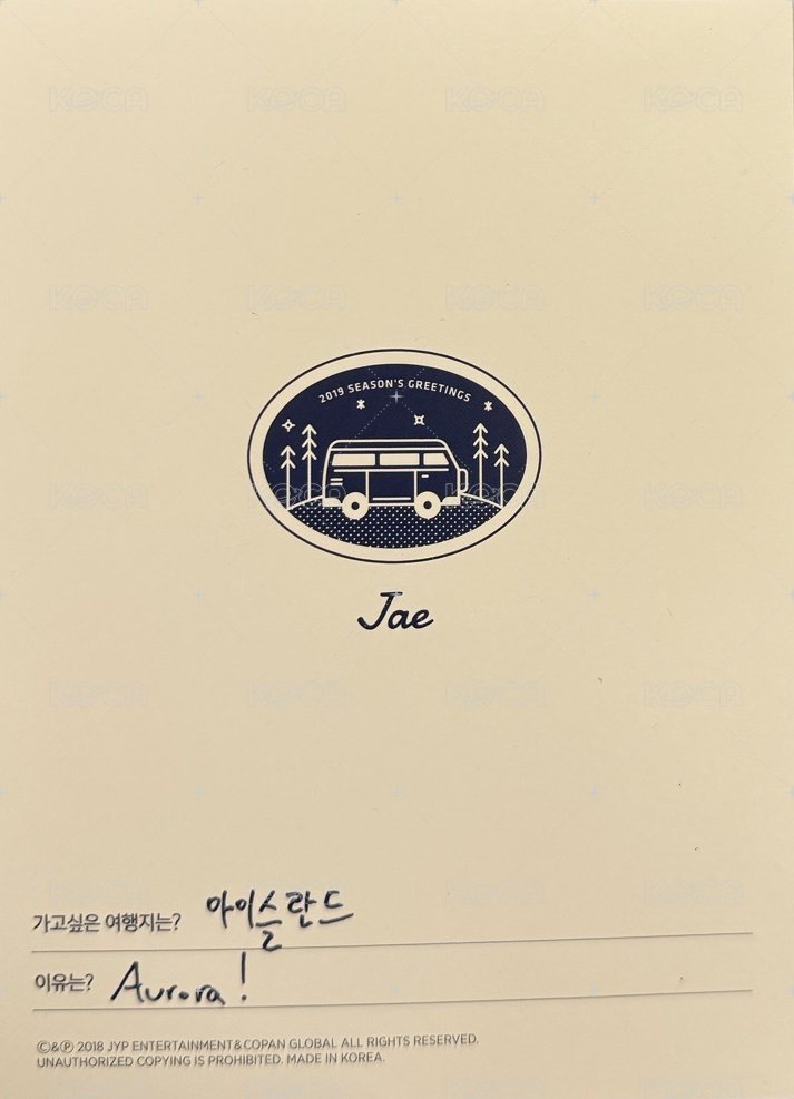 19年曆 明信片  背面