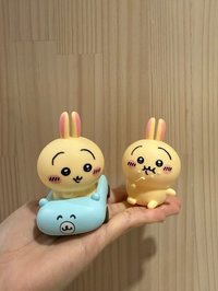 miniso栗子頭兔兔公仔+明盒公仔+miniso趴姿兔兔公仔