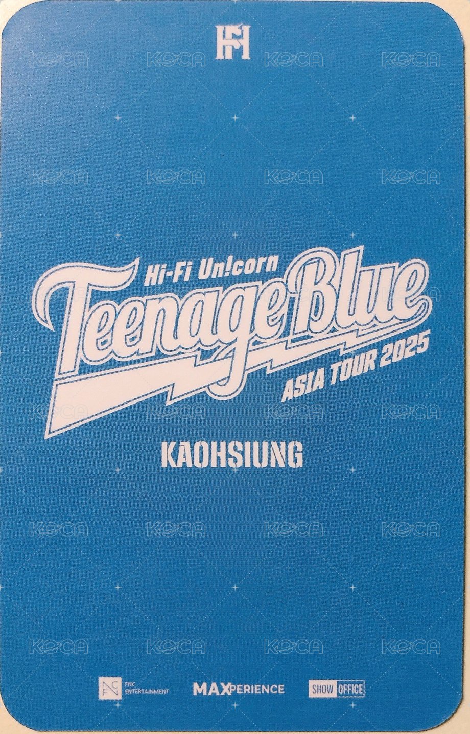Teenage Blue 入場卡 / 場限卡 高雄 入場卡 背面
