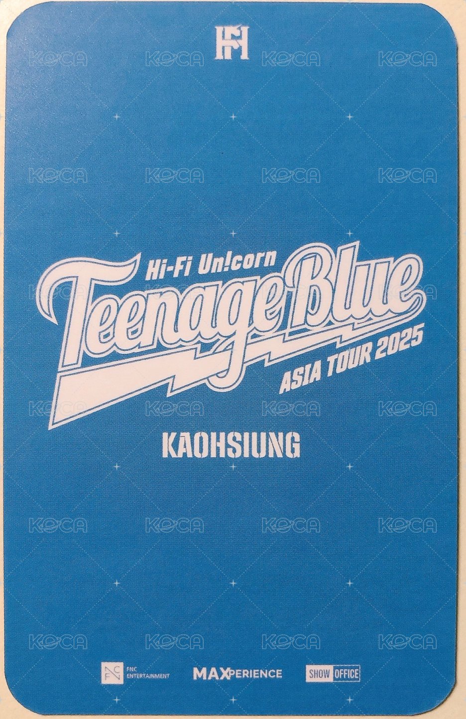 Teenage Blue 入場卡 / 場限卡 高雄 入場卡 背面