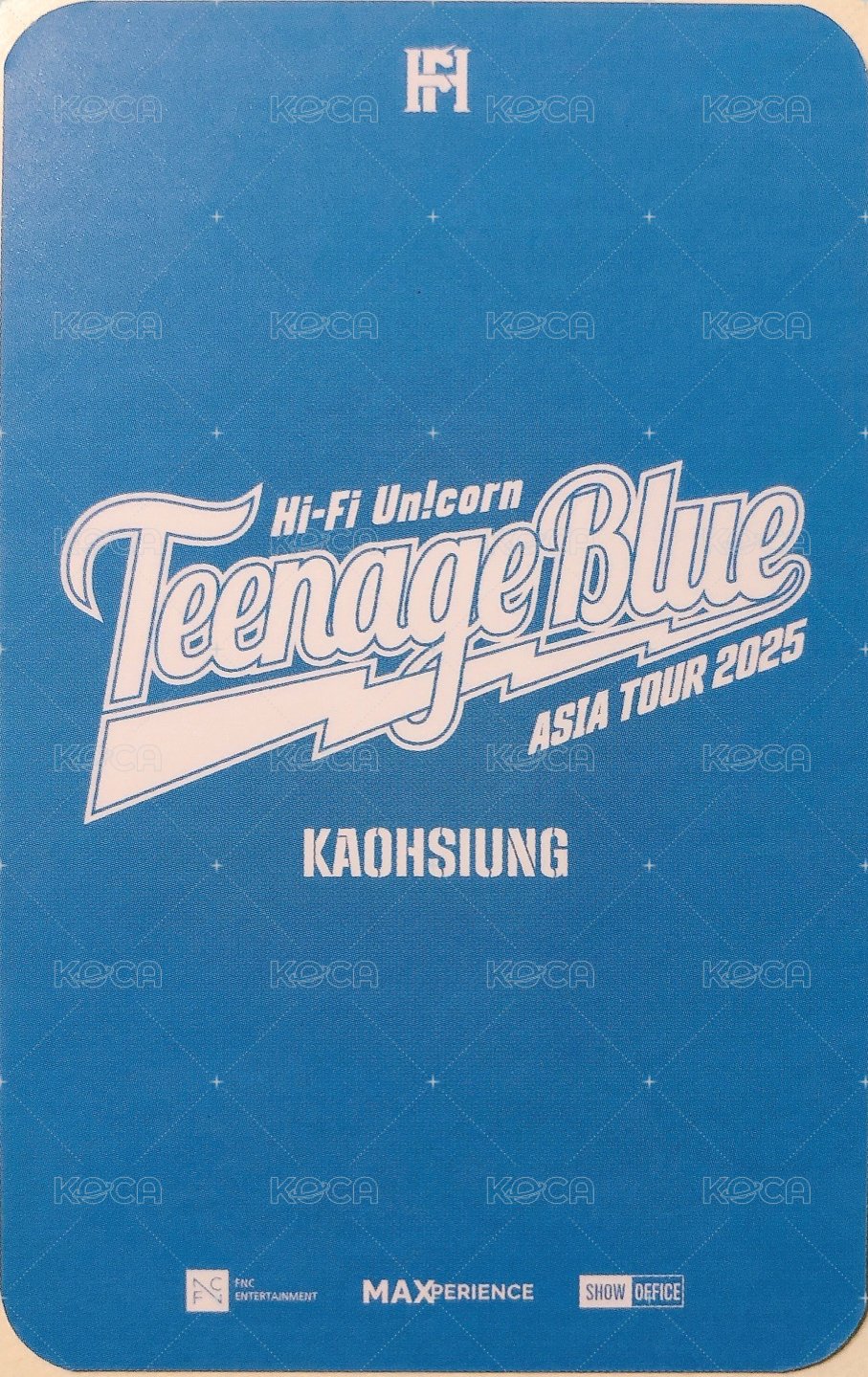 Teenage Blue 入場卡 / 場限卡 高雄 入場卡 背面