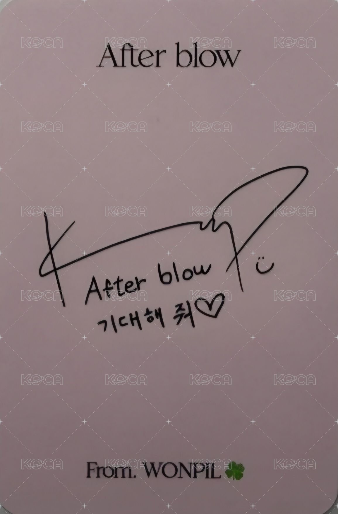 元弼香水 1.0 代言卡  背面