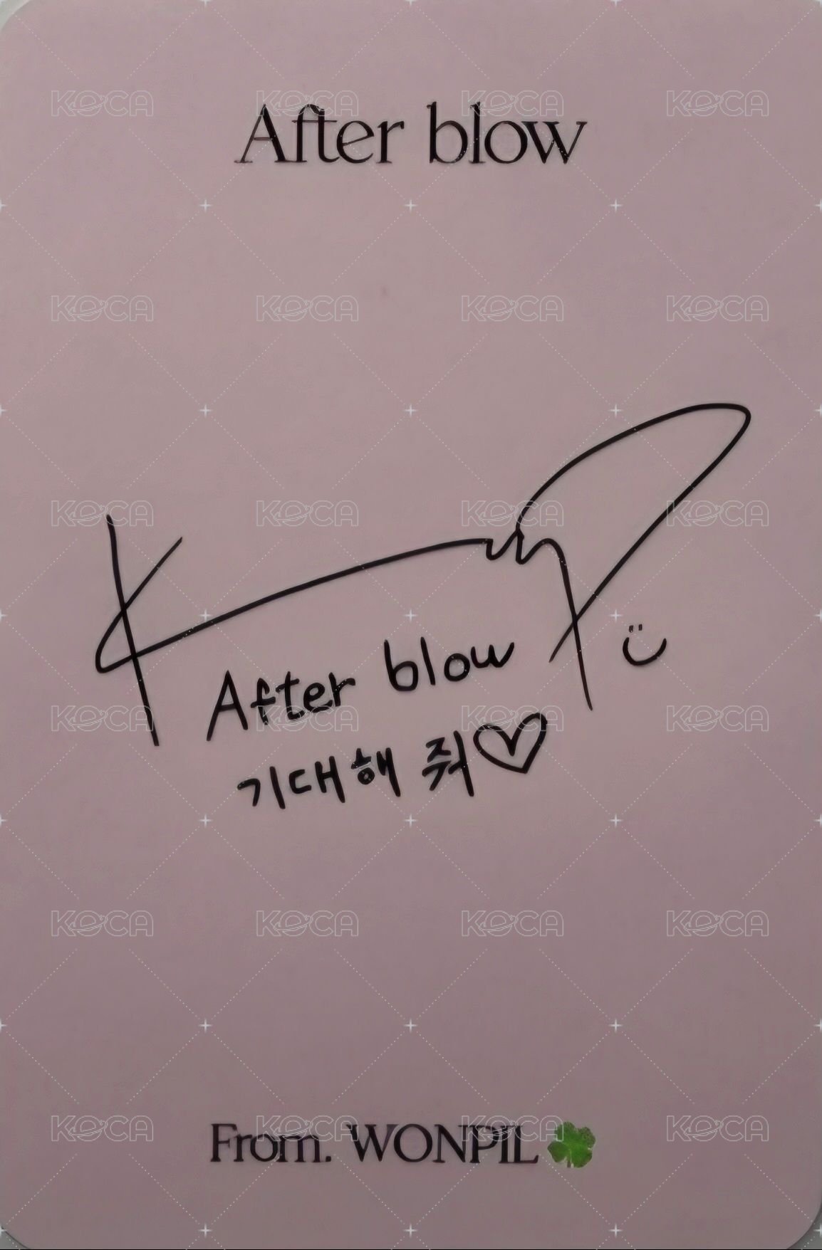 元弼香水 1.0 代言卡  背面