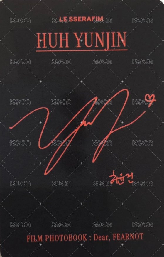 Dear, FEARNOT 周邊卡 寫真卡 背面