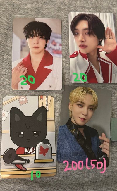 Ateez小卡 / GH4 am飲料卡 /GH3 ms 簽售卡 嘟嘴卡/ 友榮小卡/ 雙人卡 /崔傘豆豆眼娃卡