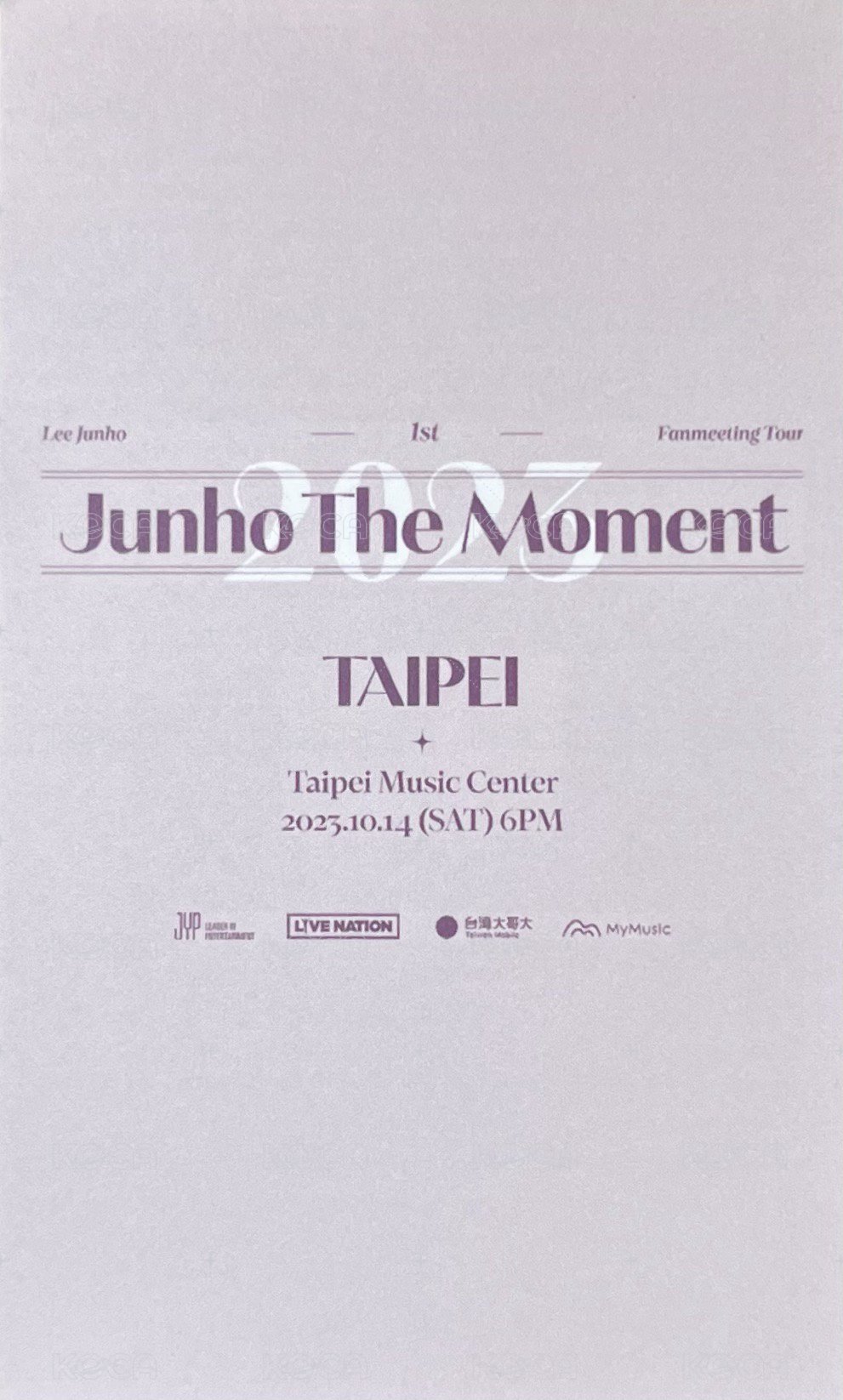 JTM 2023 台北 入場卡 / 場限卡  背面