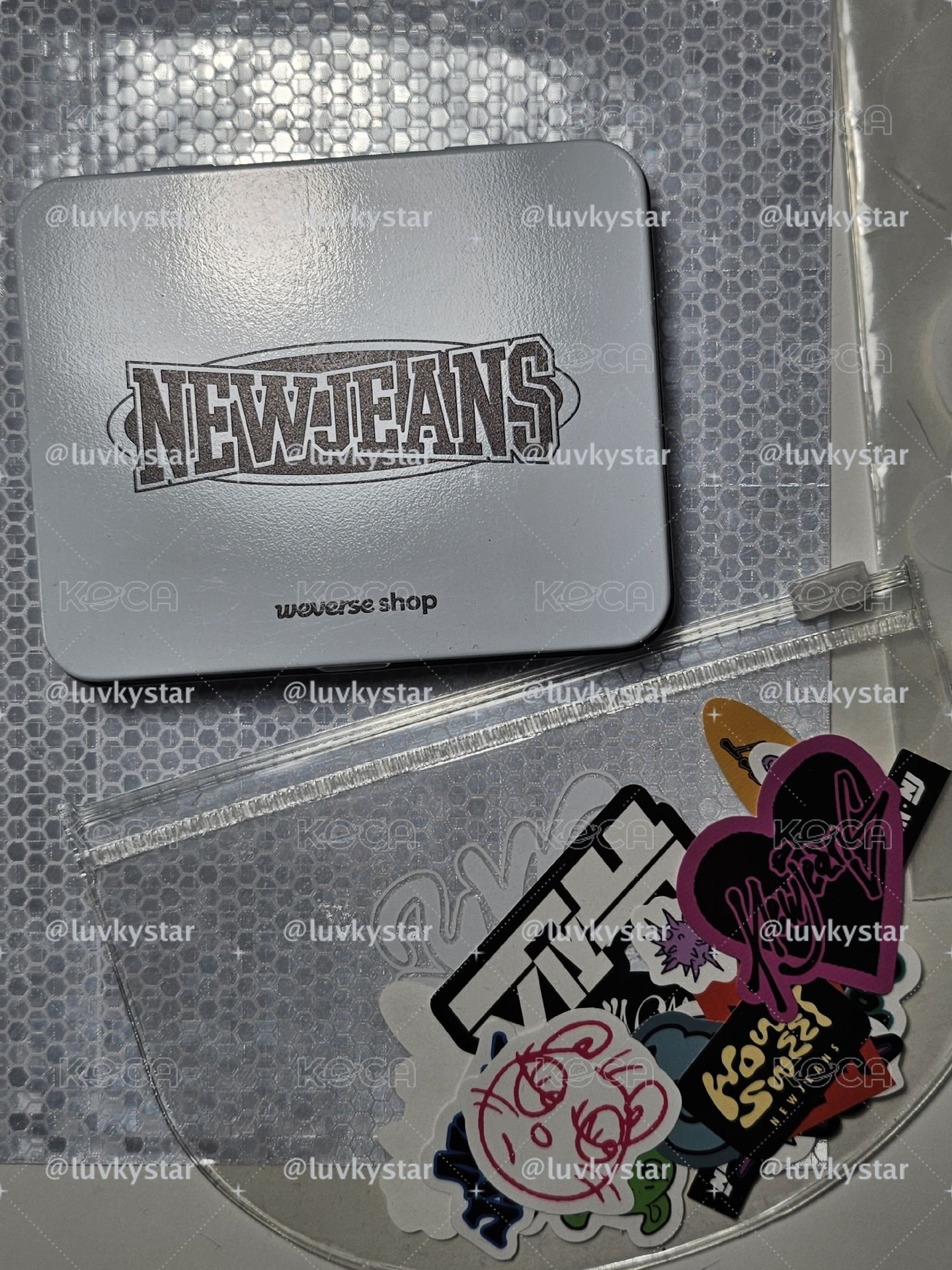 NEW JEANS How Sweet wvs 收納 鐵盒+週邊貼紙包
