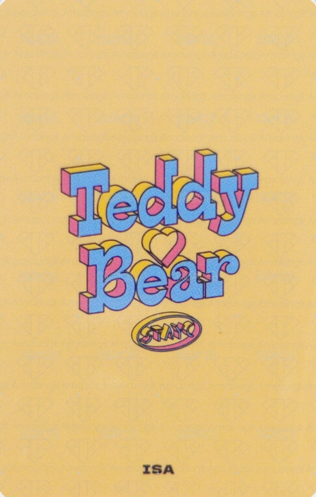 泰迪熊 專輯卡  背面