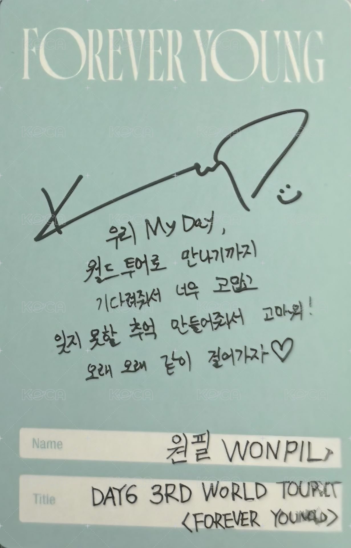 3rd世巡 演唱會 DVD / CD 卡  背面