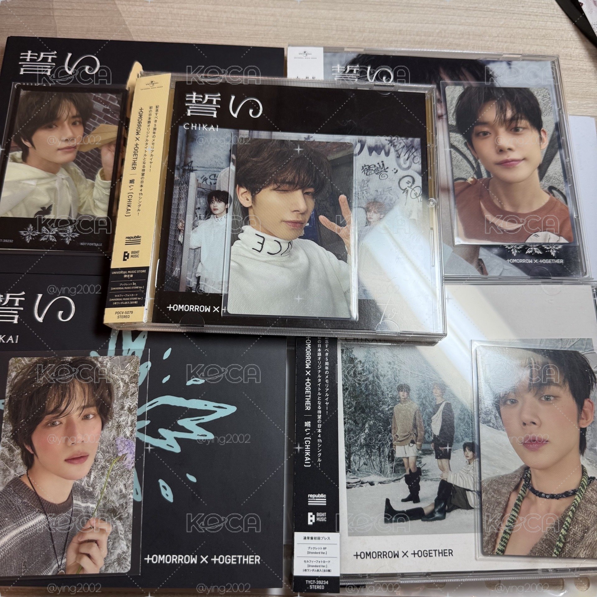 TXT 誓い Chikai 日專 環球通路 幸運卡 秀彬 杋圭 休寧 初回B盤 通常盤