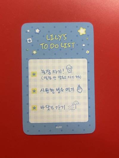 NMIXX 墨鏡莉 手寫卡背