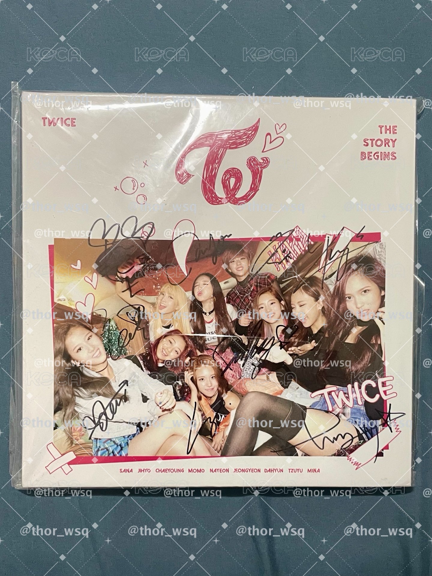 (全員親簽)MWAVE TWICE THE STORY BEGINS 迷你一輯 出道專 全員親筆簽名專輯