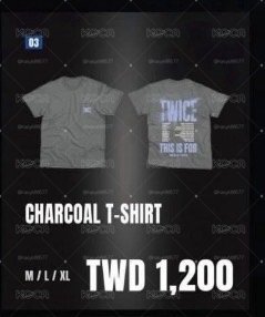 TWICE場週周邊衣服灰色短踢長袖球衣