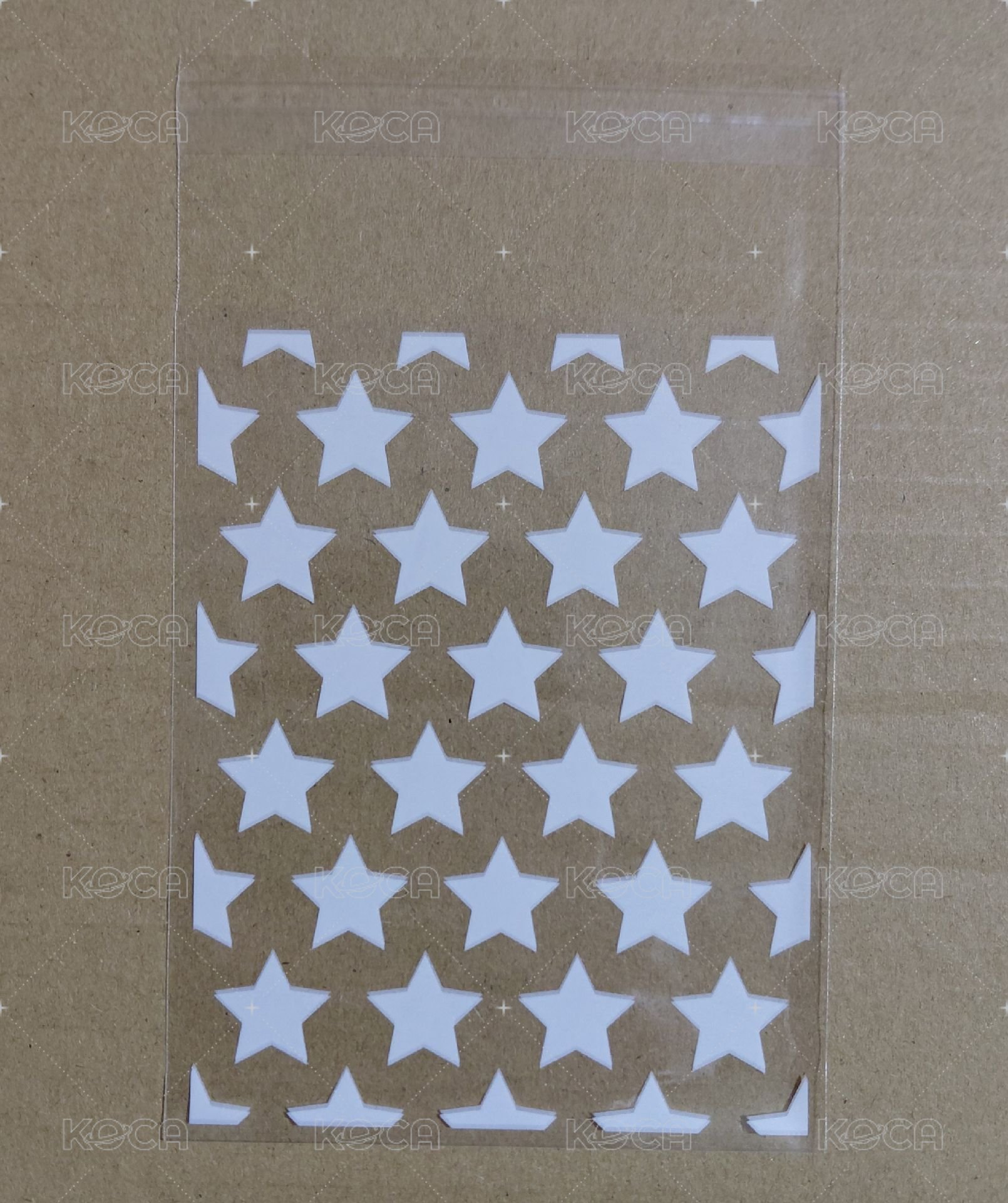 白色星星自黏袋8×10+3（10入）