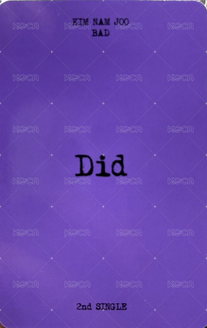 BAD 專輯卡  背面