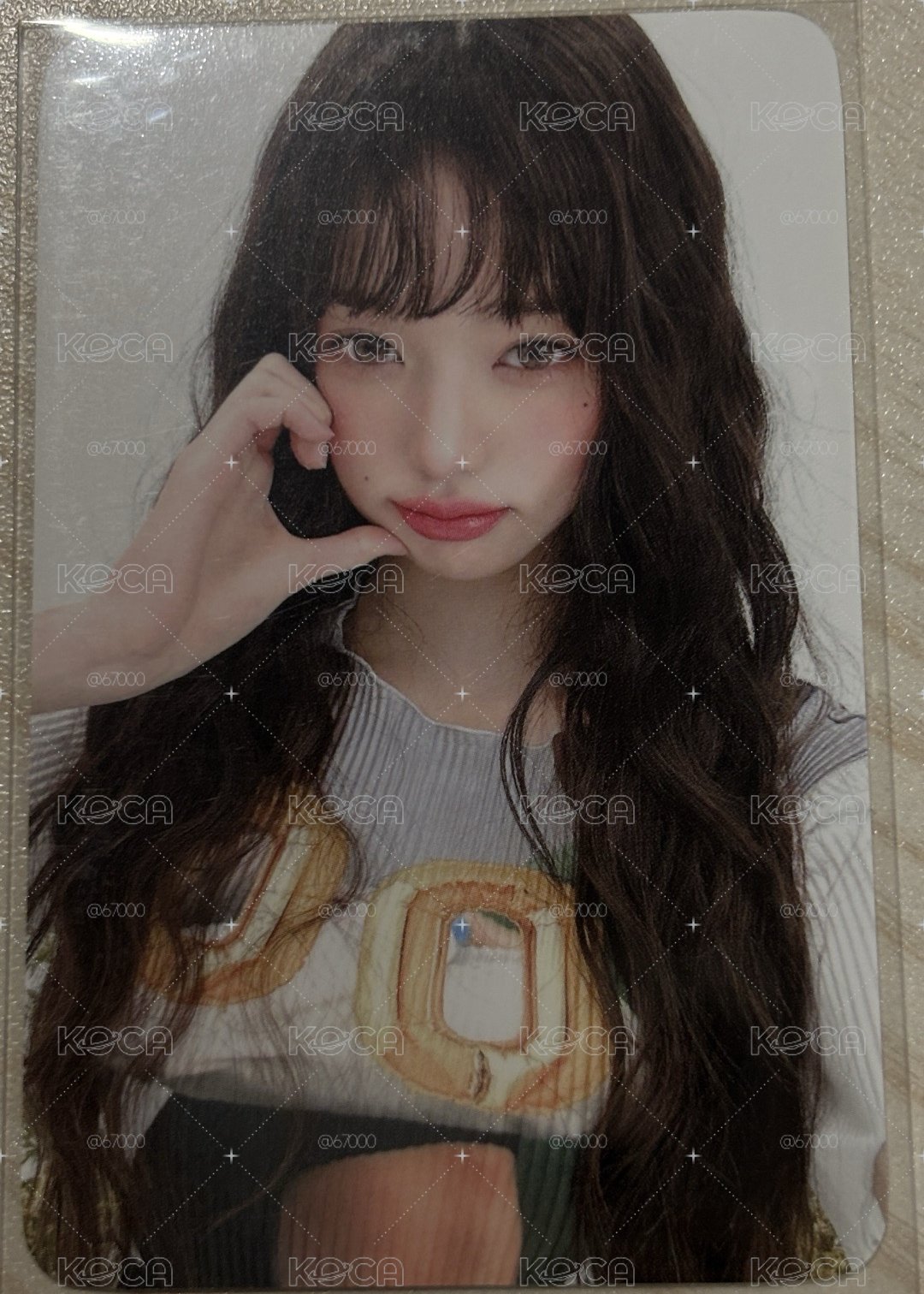 Wonyoung 臉頰愛心 卷毛小貓員 🫶 Hapa Kristin 代言卡