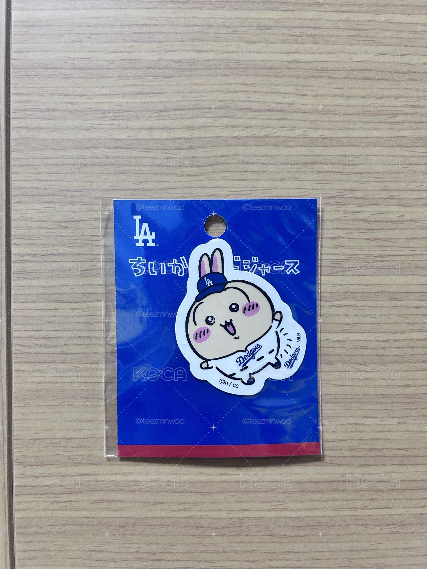 MLB棒球 貼紙 道奇隊-兔兔