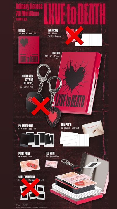 LXVE to Death 鐵盒版｜專輯部分內容物（請參考商品說明）