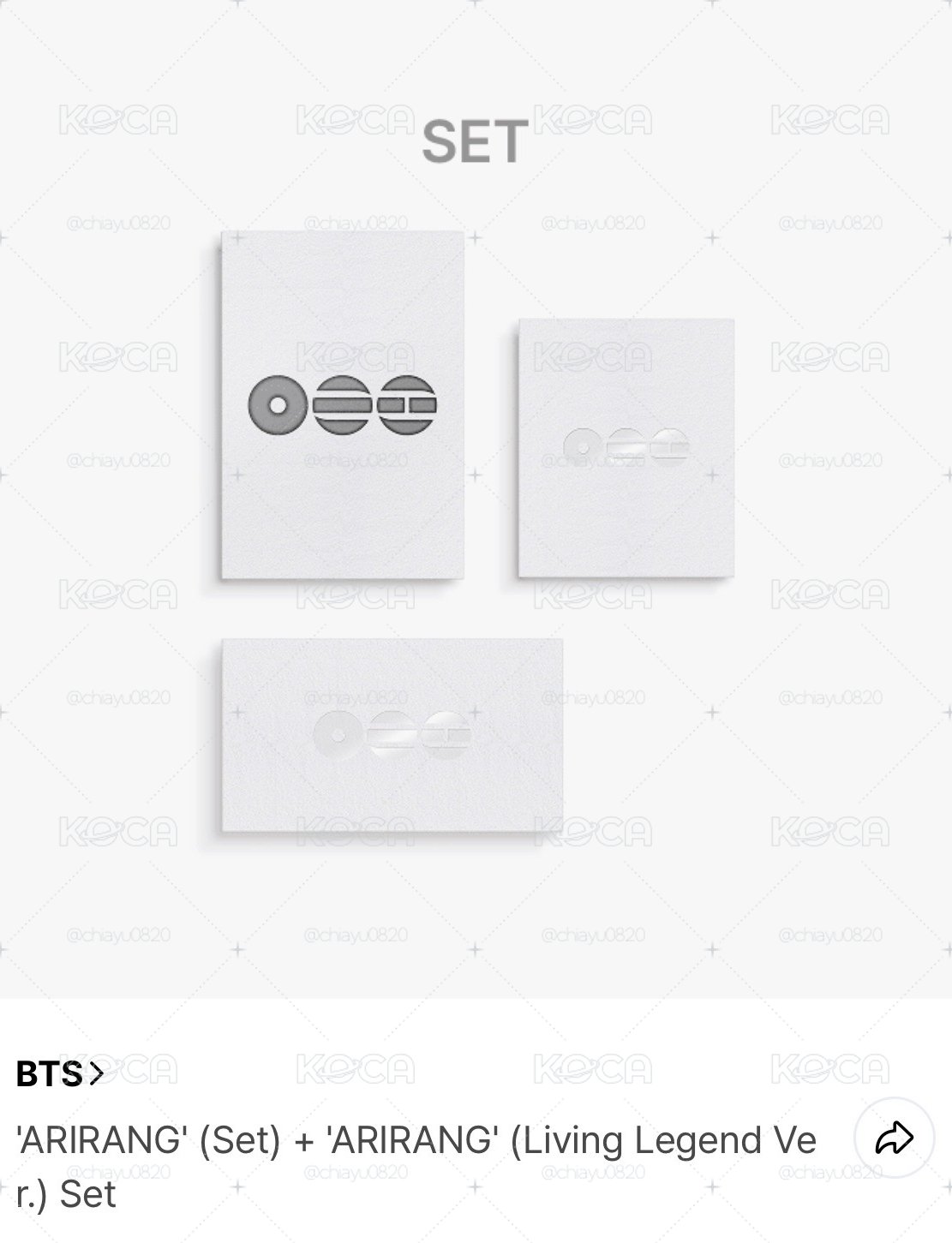 BTS Arirang 未拆專一套3張（K版+M版+LL版）