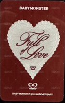 BABYMONSTER 2週年紀念周邊 yg線下 會員 任務卡  背面