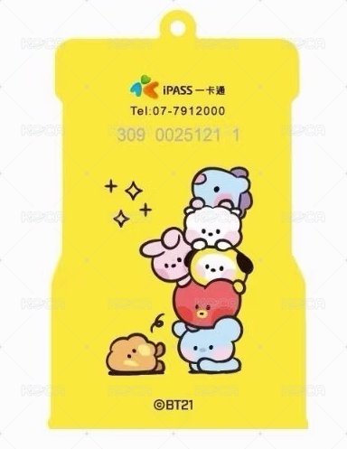 BT21 交通卡 《同樂會》3D造型一卡通 背面