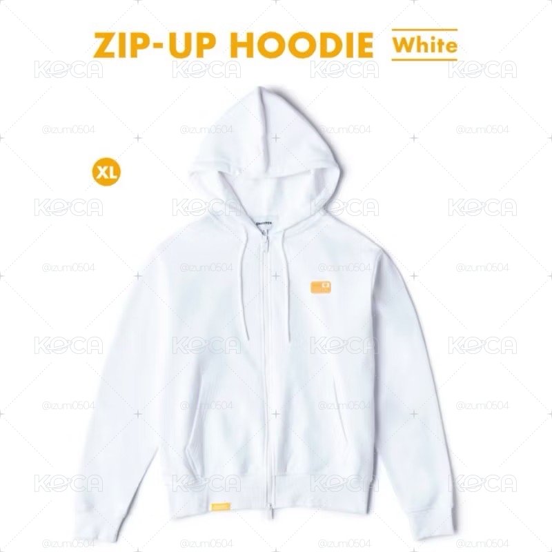 （無小卡）EN-CONNECT:COMPANINOZIP-UP HOODIE （white/XL)