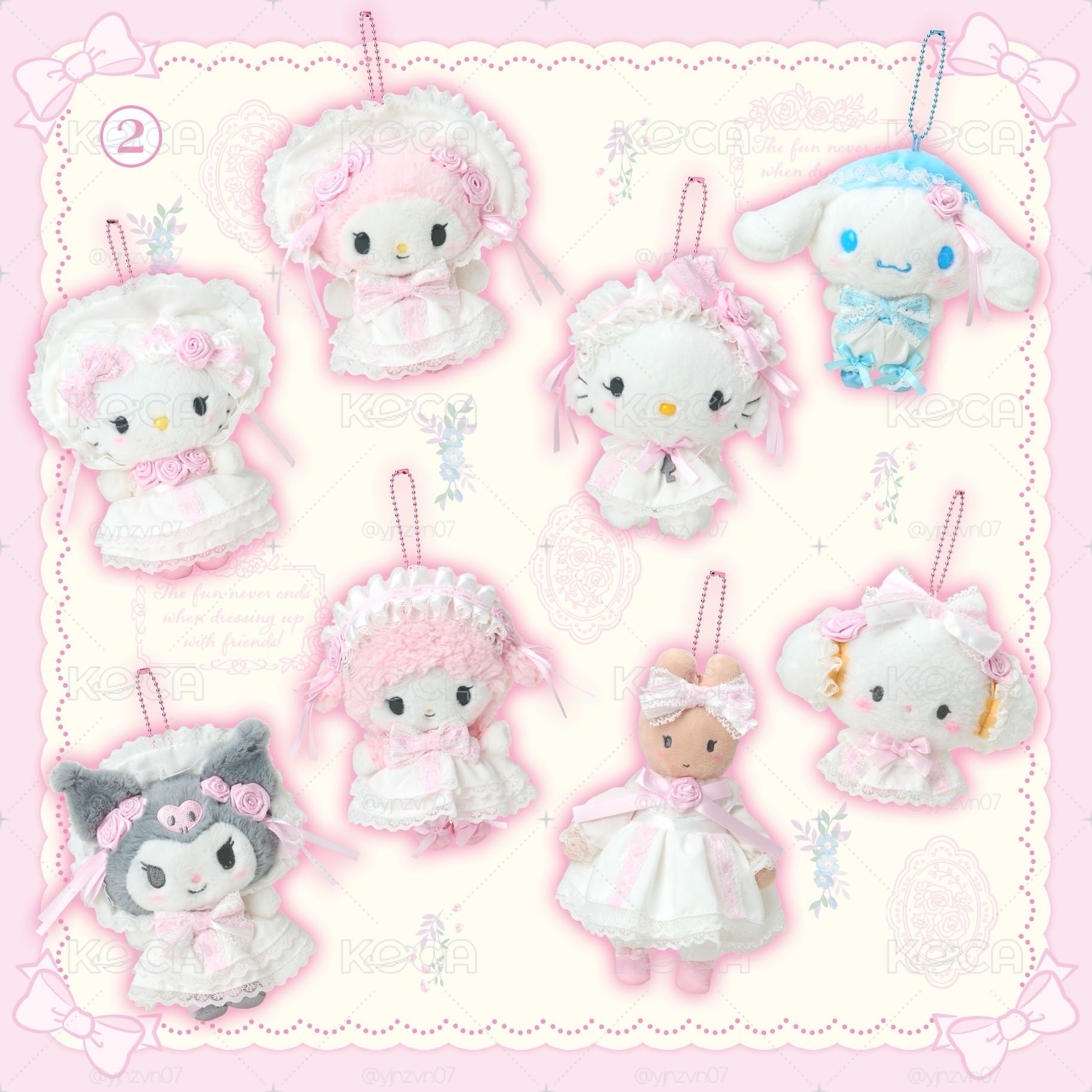 Sanrio 三麗鷗 花嫁婚紗系列 玩偶吊飾 彼安諾 美樂蒂 Kitty