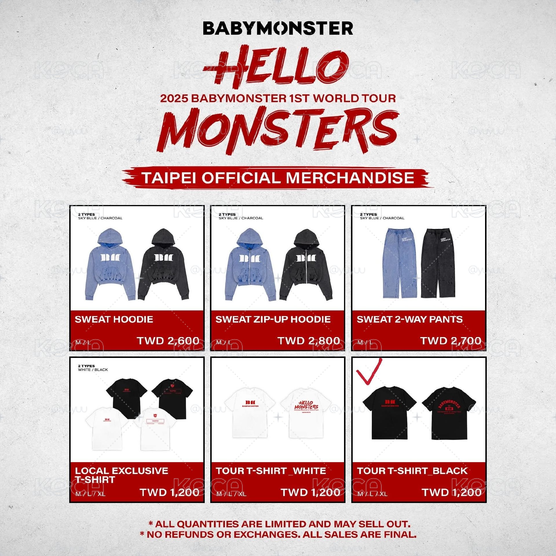 BABYMONSTER 25世巡黑T