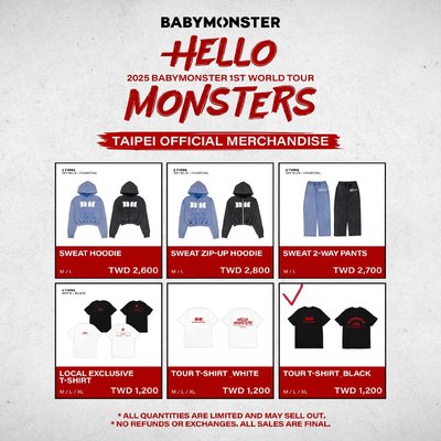 BABYMONSTER 25世巡黑T