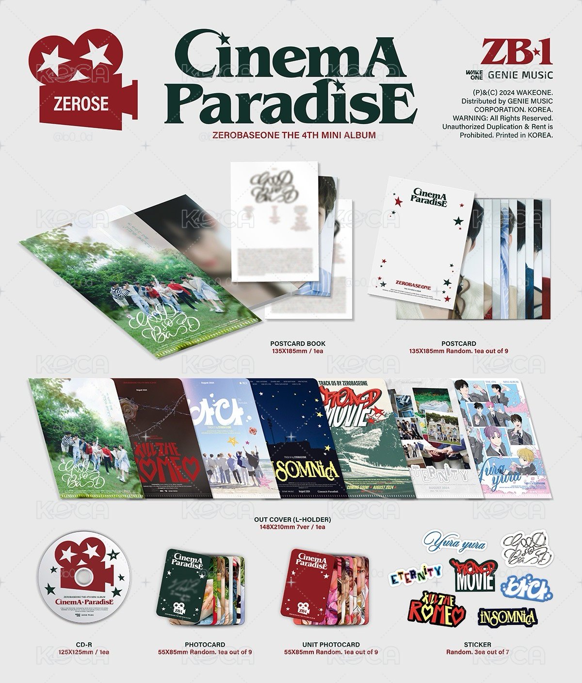 ZB1 迷你四輯《Cinema Paradise》全新未拆封專輯 ZEROSE版 無特典