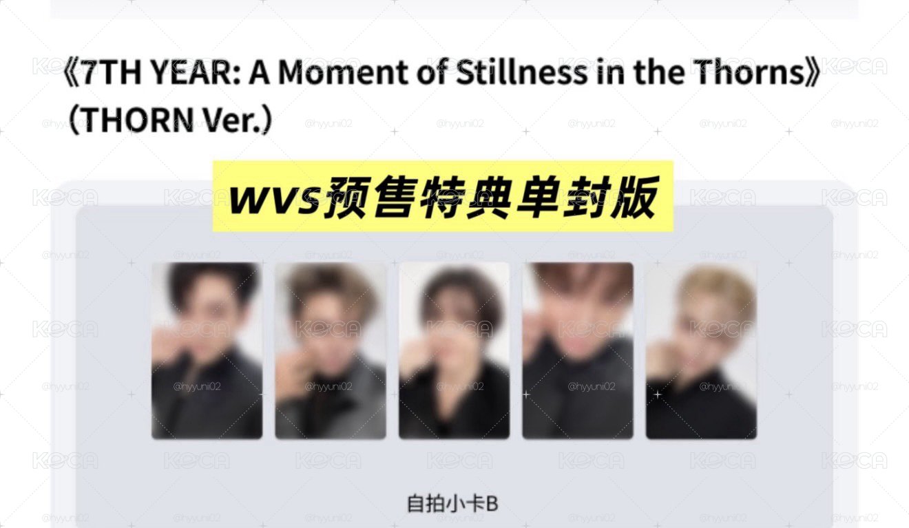 wvs單封特典 不含專